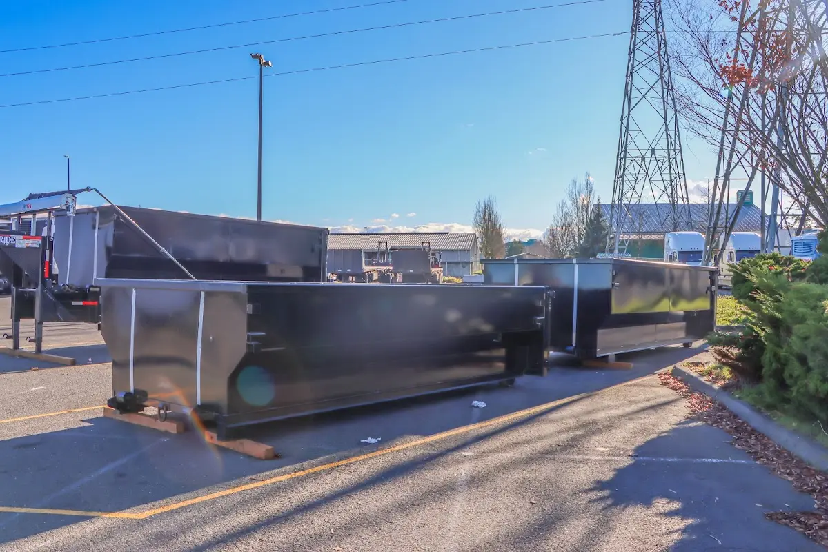Roll-off dumpster ready for waste disposal at job site for Roll Off Dumpster Rental in New Boston